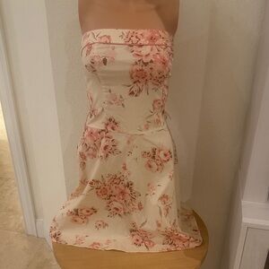 Ruby Rox Strapless Pink Floral Dress